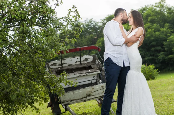 Menyasszony és a vőlegény az esküvő — Stock Fotó