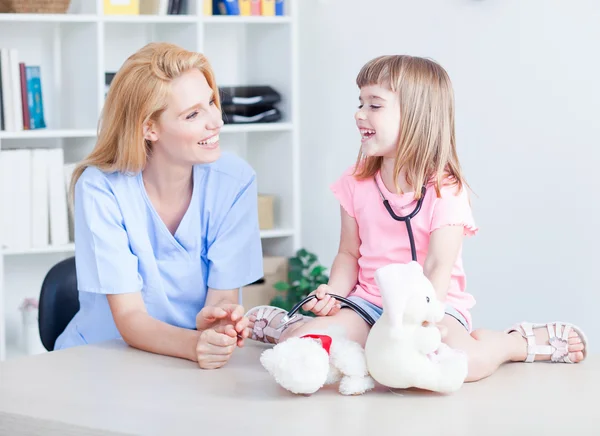 Cute little girl at doctor's office