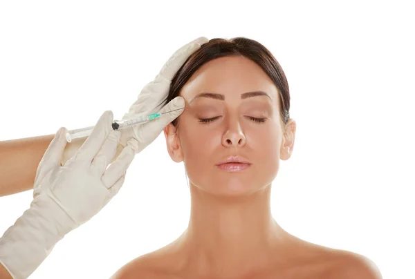 Woman treatment with botox Stock Photo