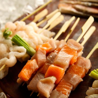 Appetizer with seafood on board