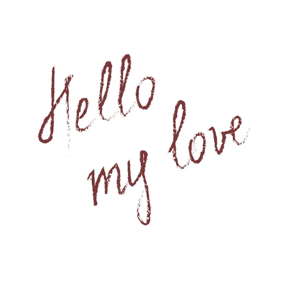 Lettering Hello Love White Background Lettering Design Card — Stock Photo, Image