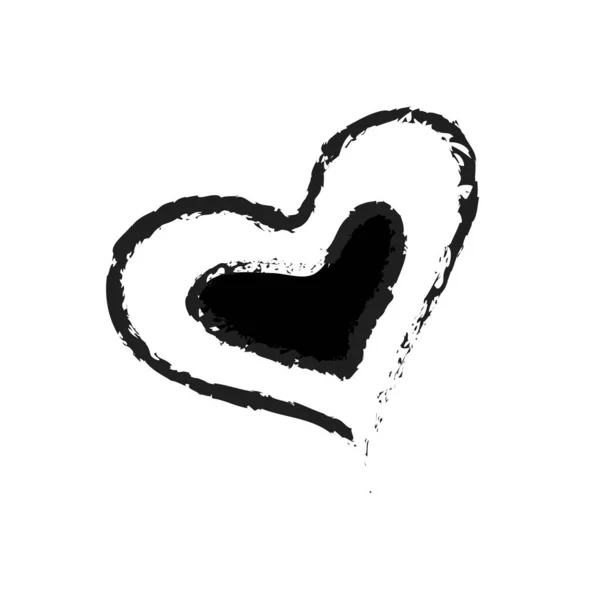 Coração Desenhado Mão Sobre Fundo Branco — Fotografia de Stock