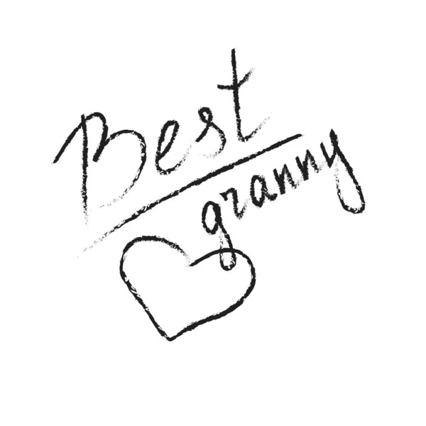 Hand Getekend Lettering Beste Oma Witte Achtergrond — Stockfoto