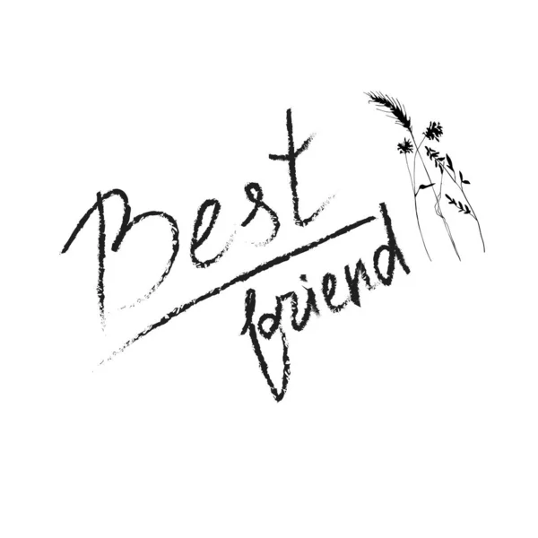 Lettering Best Friend Sobre Fundo Branco — Fotografia de Stock