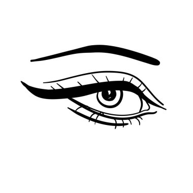 Beyaz arka planda siyah beyaz göz