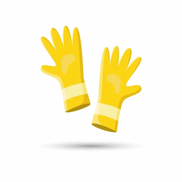 Rękawice Czyszczące Izolowane Białym Ilustracja Wektora Żółta Rękawica Czyszczenia — Wektor stockowy