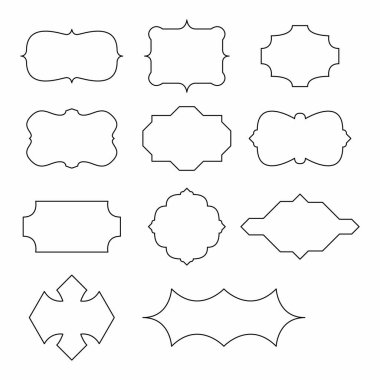 Vintage Frames Set - Vintage çerçeve vektör clipart demeti.