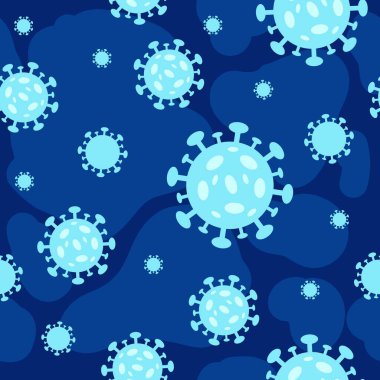 Bakteri koronavirüs hastalığının kusursuz mavi virüsleri. Covid-19 tehlikeli bulaşıcı doku.