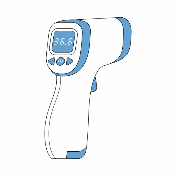 Termómetro Infrarrojo Digital Sin Contacto Termómetro Médico Que Mide Temperatura — Archivo Imágenes Vectoriales