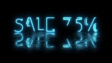 İndirim% 75 neon ışıklı ışık yansıma dokusu ile parlıyor.