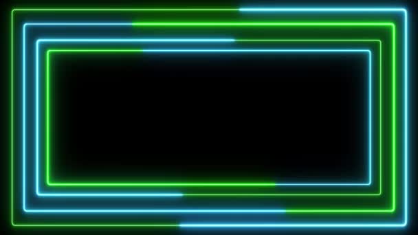 Neon Frame Colorful Moving Lines — Stock Video