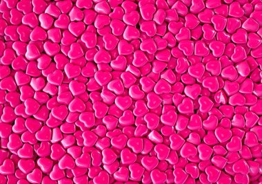 Küçük pembe kalplerin geçmişi. Sevgililer Günü. 3B görüntüleme .