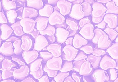 Büyük açık mor kalplerin arka planı. Sevgililer Günü. 3B görüntüleme.