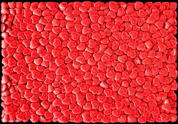 Background Little Red Hearts Valentines Day Rendering — Stock Photo, Image