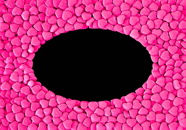 Ovale Vorm Van Roze Hartjes Achtergrond Met Valentijnsdag Tekstruimte Weergave — Stockfoto