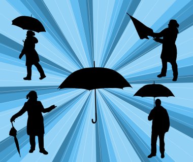 umbrella olan insanlar