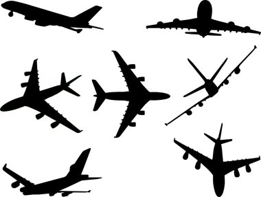 uçak 1 vektör siluet
