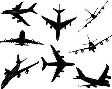 Uçak 2 vektör siluet