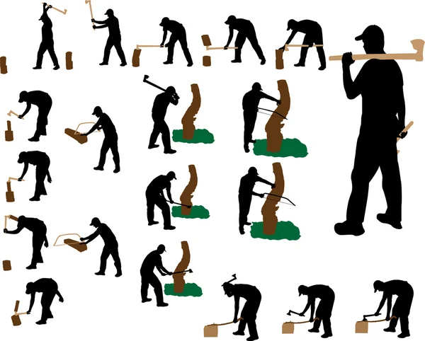 Oduncu vektör siluet