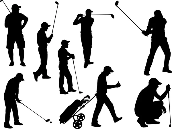 Collection joueurs de golf — Image vectorielle