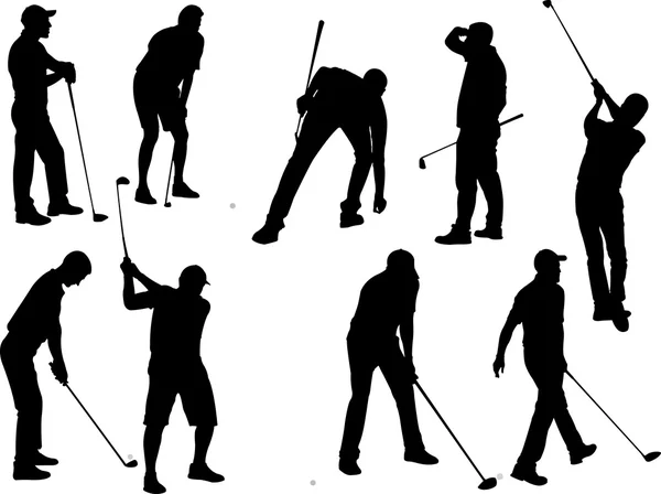 Golf oyuncular 2 vektör siluet Telifsiz Stok Vektörler