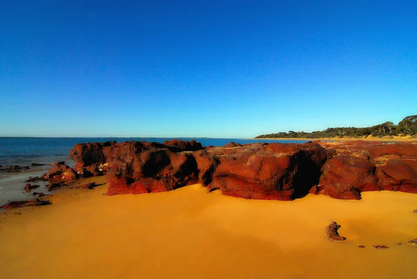 Red Rocks Beach Bij Phillip Island Victoria Australië — Stockfoto