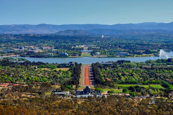 Belle Vue Panoramique Sur Capitale Australienne Canberra Depuis Belvédère Mont — Photo