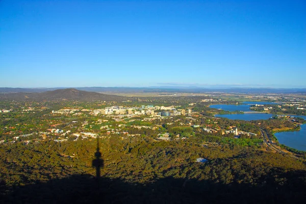 Uma Vista Panorâmica Capital Canberra Arredores Sol Tarde Montanha Negra — Fotografia de Stock