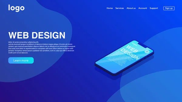 Website Template Ontwerp Modern Vector Illustratie Concept Van Webpagina Ontwerp — Stockvector