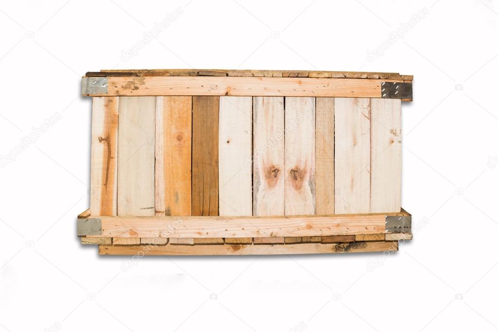 Wooden crate isolated on white background