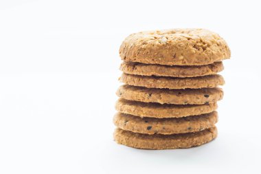 Mısır gevreği çerezleri closeup beyaz arka plan üzerinde.