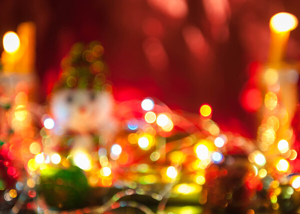 Red Christmas Background with Bokeh