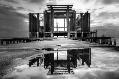 Siyah beyaz eski mimari