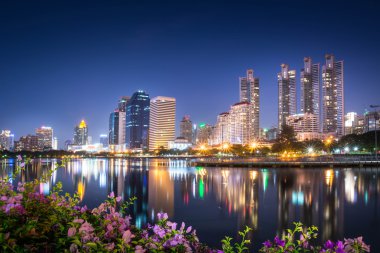 Gece Bangkok city scape
