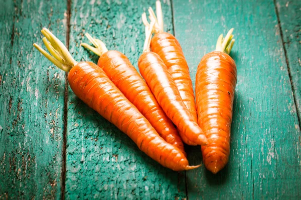 Fresh carrots on wooden table , diet concept — Stock Photo, Image