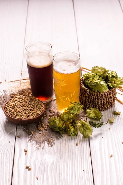 Assorted Beers in a Flight Ready for Tasting,vintage filter — Stock Photo, Image