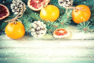 Arka plan, vintage filtre, yumuşak odak Noel dekorasyon