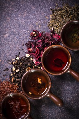 Kuru çay ürün yelpazesine. sağlıklı gıda kavramı