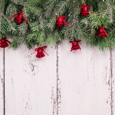 kar ve firtree Noel kökenli eski ahşap doku