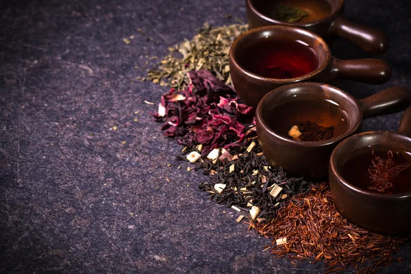 Assortment of dry tea. healthy food concept — Stock Photo, Image