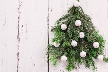 kar ve firtree Noel kökenli eski ahşap doku