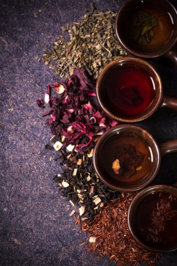 Kuru çay ürün yelpazesine. sağlıklı gıda kavramı