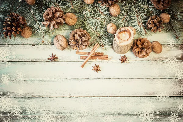 Рождественское оформление на абстрактном фоне, винтажный фильтр, мягкий фокус — стоковое фото