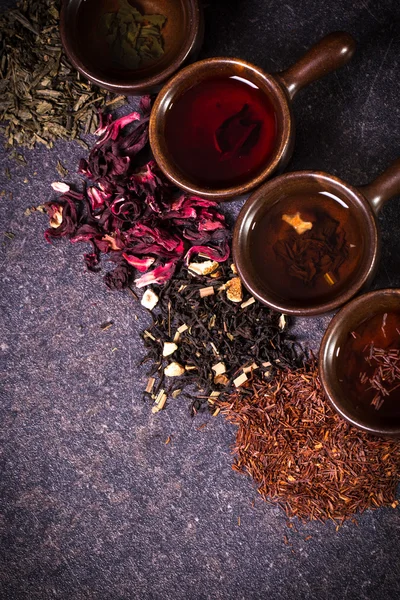 Assortment of dry tea. healthy food concept — Stock Photo, Image