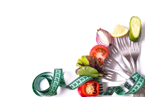 Friss vegyes zöldség a villás .healthy élelmiszer — Stock Fotó