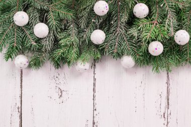 kar ve firtree Noel kökenli eski ahşap doku
