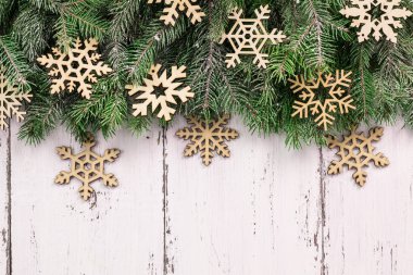 kar ve firtree Noel kökenli eski ahşap doku