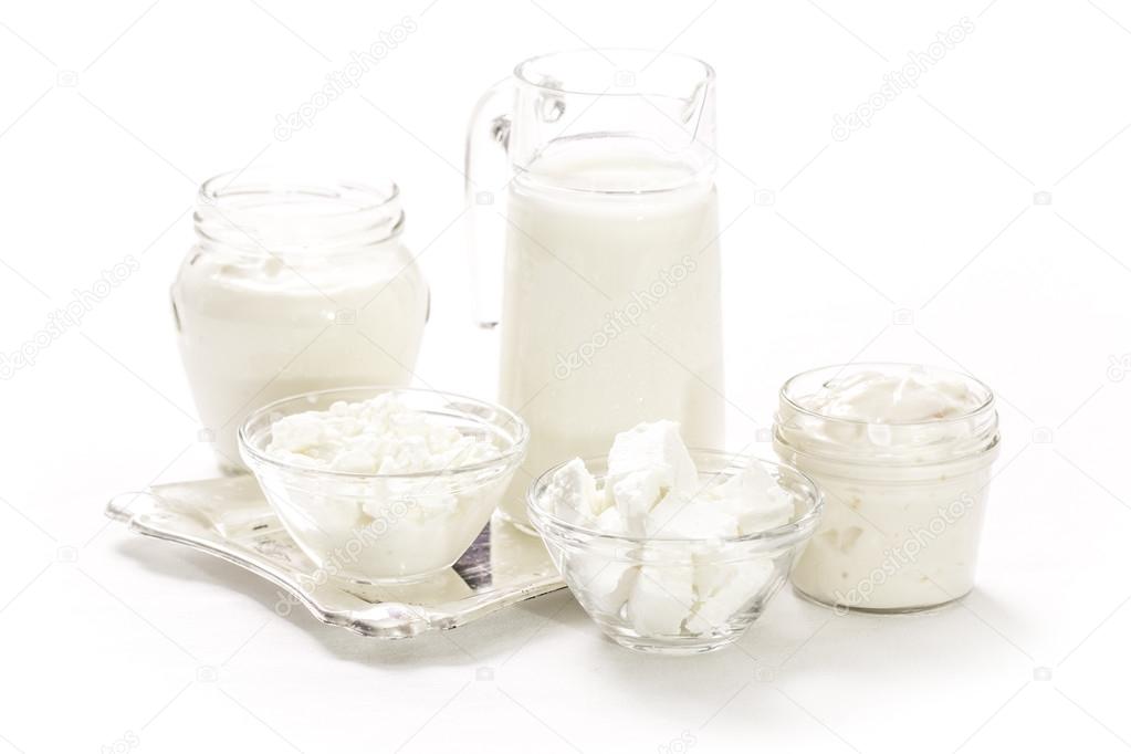 Dairy products,healthy food on wooden table