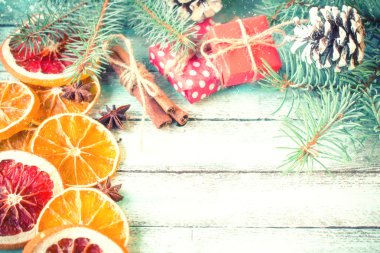 Soyut arkaplanda Noel süslemesi