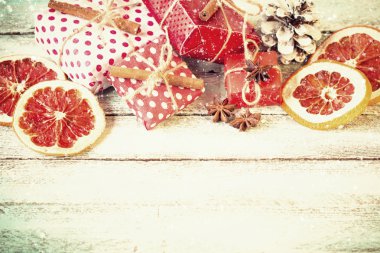 Soyut arkaplanda Noel süslemesi